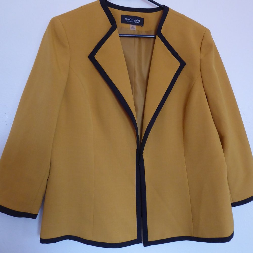 Gold Blazer with Black Trim by Evan Piccone